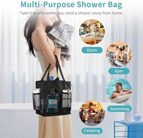 Onemoky Mesh Shower Caddy Portable for College Dorm Room Essentials