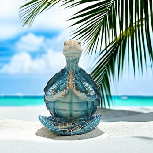 Nudsfuii Sea Turtle Yoga Statue Home Decor