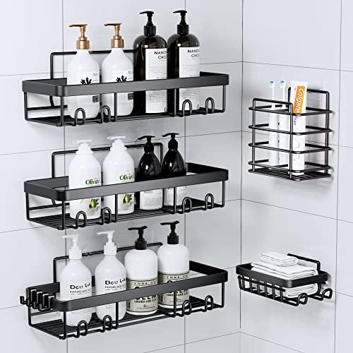 Posyla 5 Pack Stainless Steel Shower Caddy Set