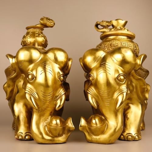 Julrybox Chinese Brass Elephant Ornament