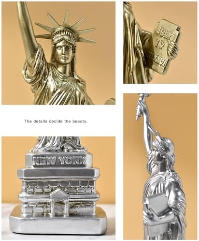 Elegant Statue of Freedom Women God Resin Ornament Silver 1