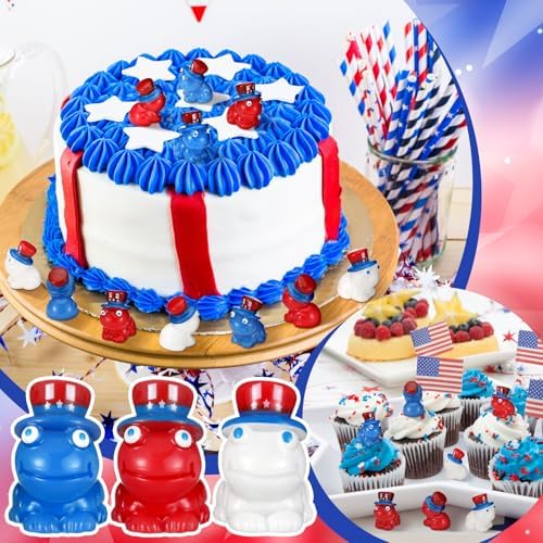 50 Pcs Mini Resin Frogs Patriotic Decor