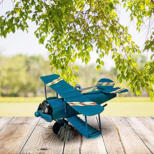 Nudsfuii Metal Mini Retro Biplane Statue