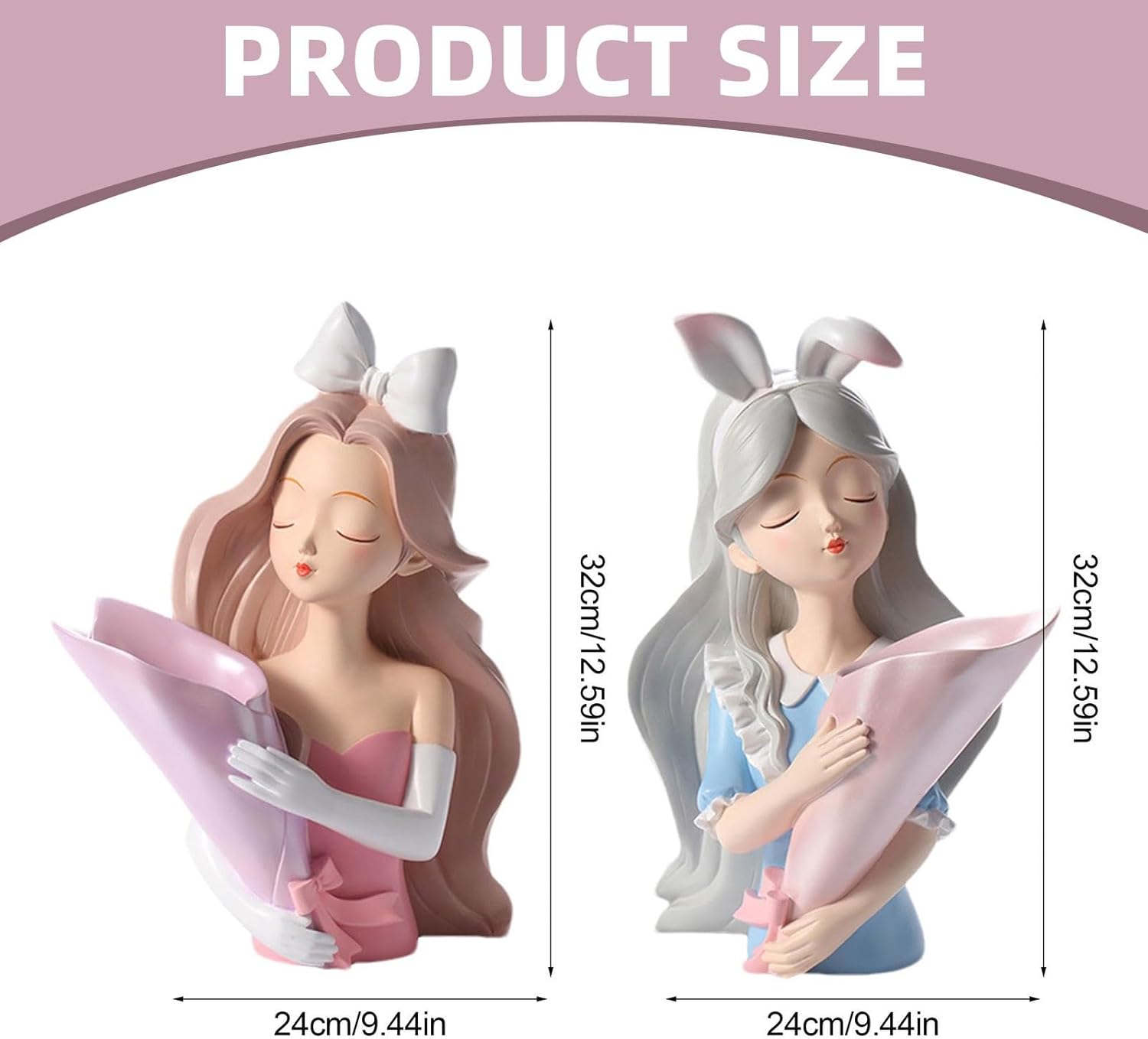 Nudsfuii Girls Statue and Vases Figurines Home Decor