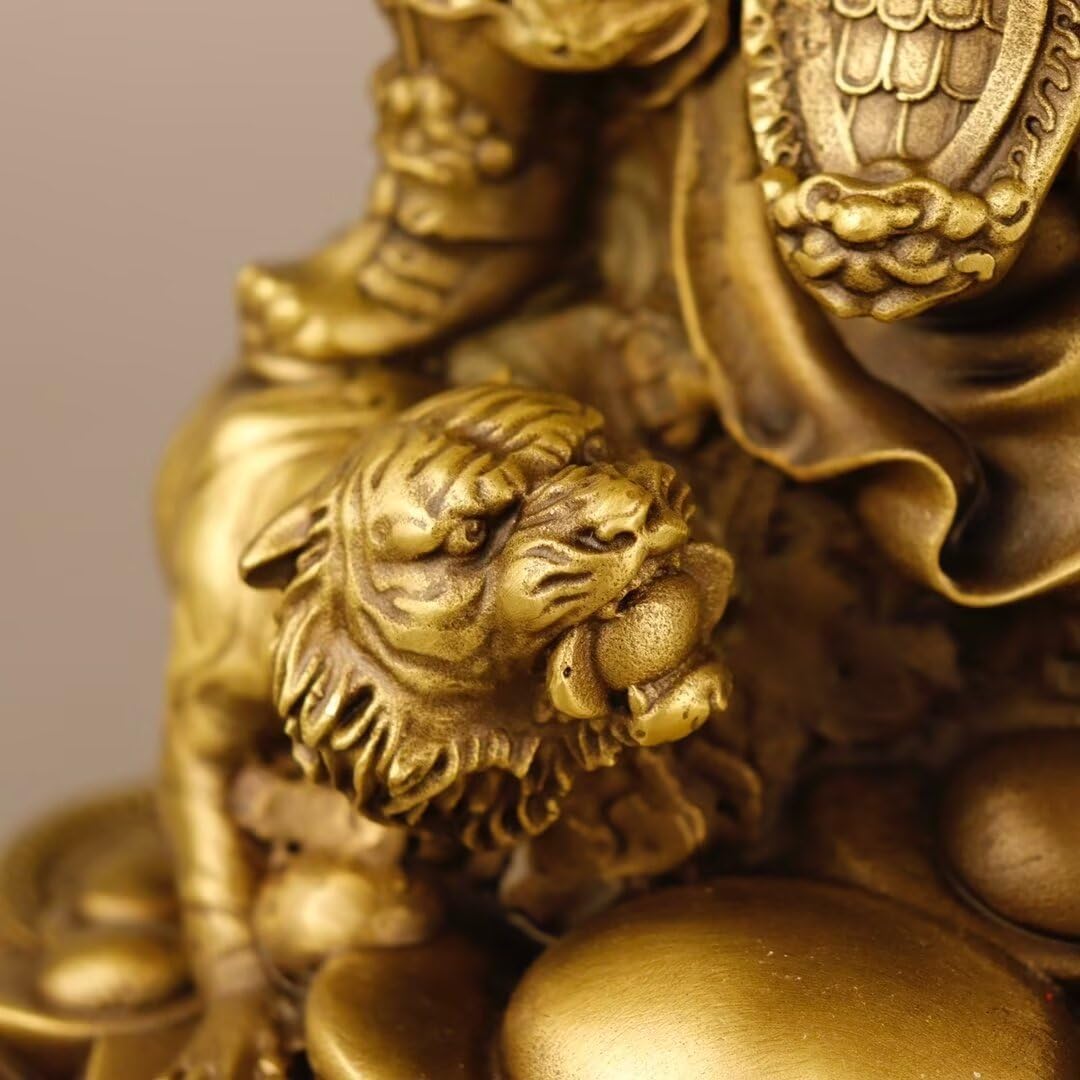 Julrybox God of Wealth Brass Statue Decor