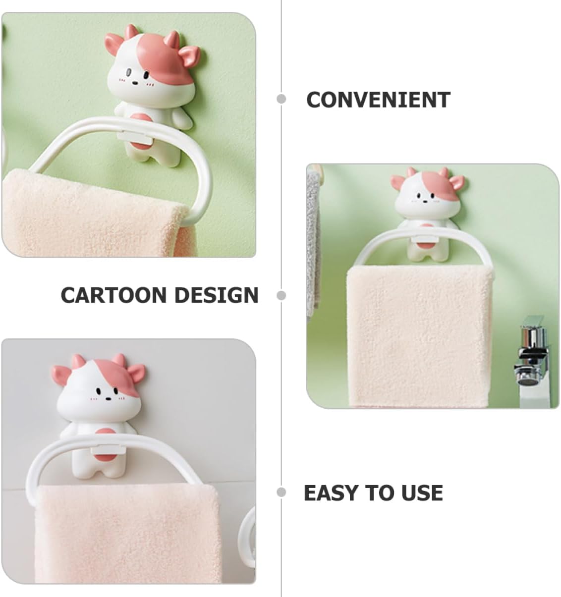 HAKIDZEL Hanging Towel Rack Cartoon Design for Bathroom