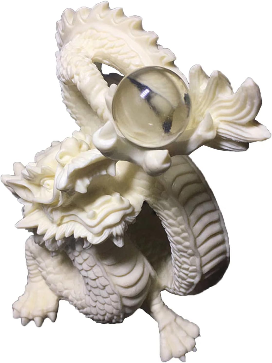 Chinese Feng Shui Dragon Statue Hand-Carved Home Office Decor