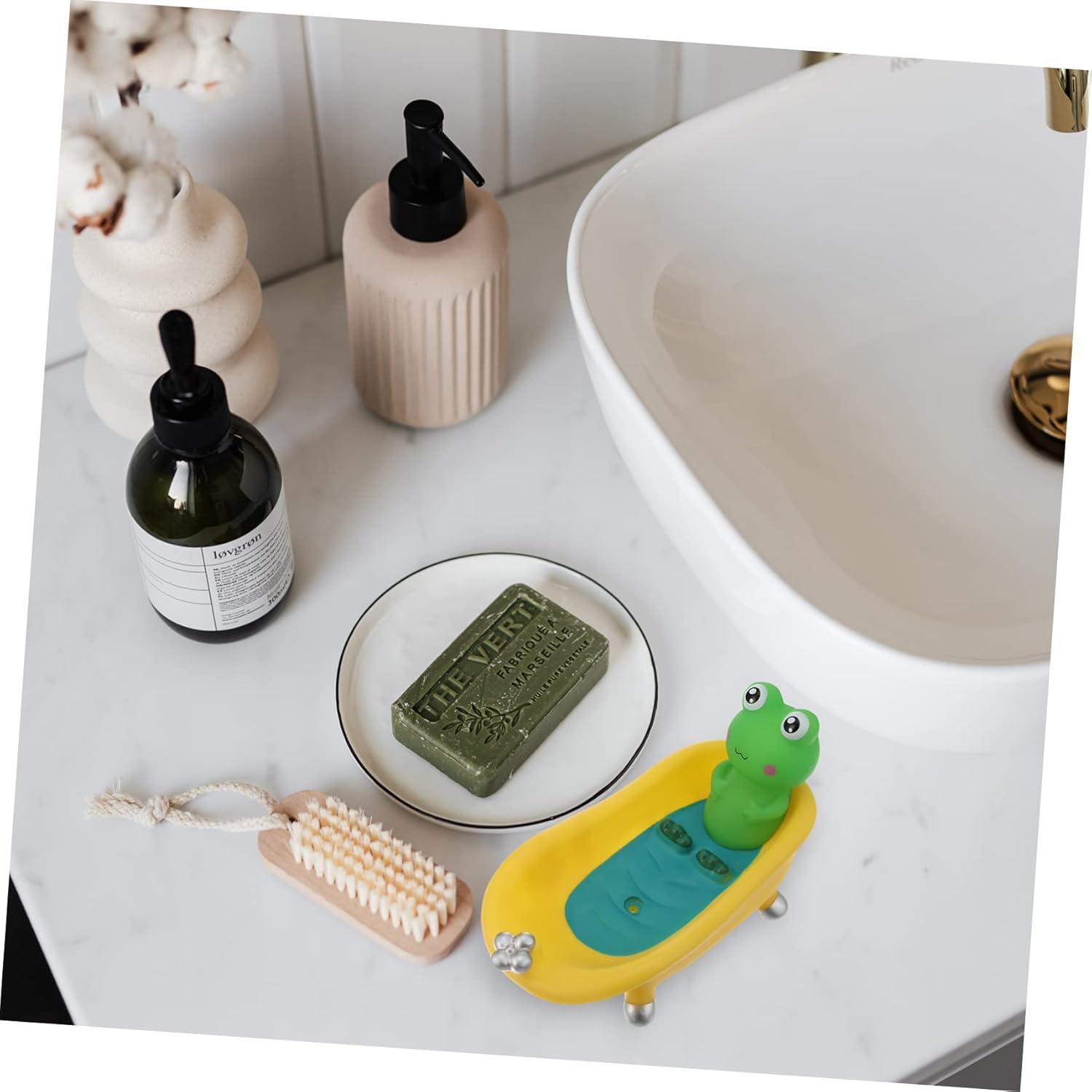 Frog Shape Drain Soap Dish for Bathroom Decor