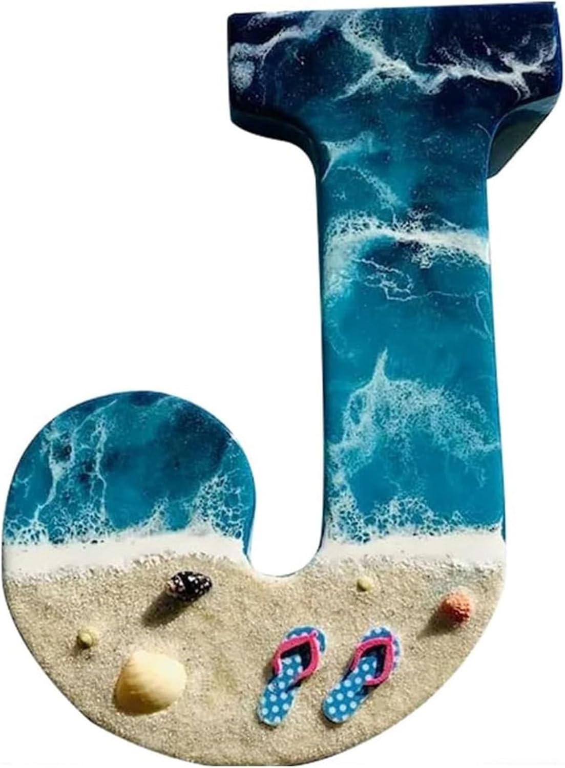 Resin Beach Pattern Figurine Home Decor Sculpture