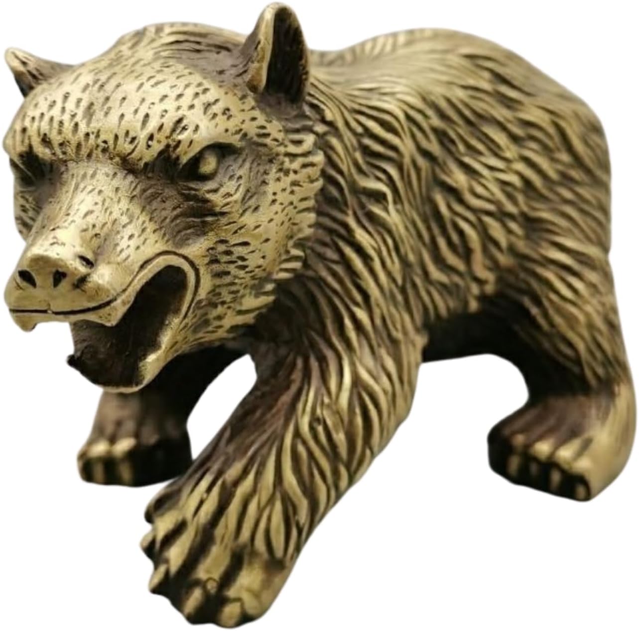 YouFine Bronze Roaring Bear Sculpture 7 Inch Handmade