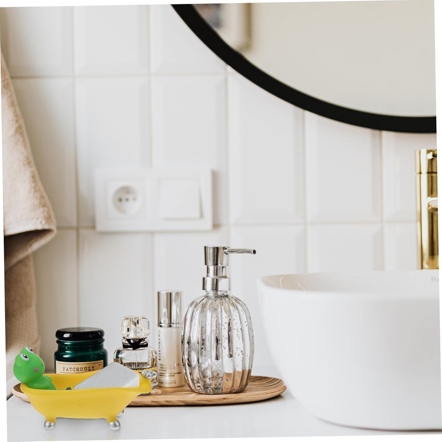 Frog Shape Drain Soap Dish for Bathroom Decor