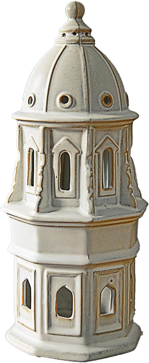 LIZOFER 126 Inch European Dome Tower Ceramic Decor