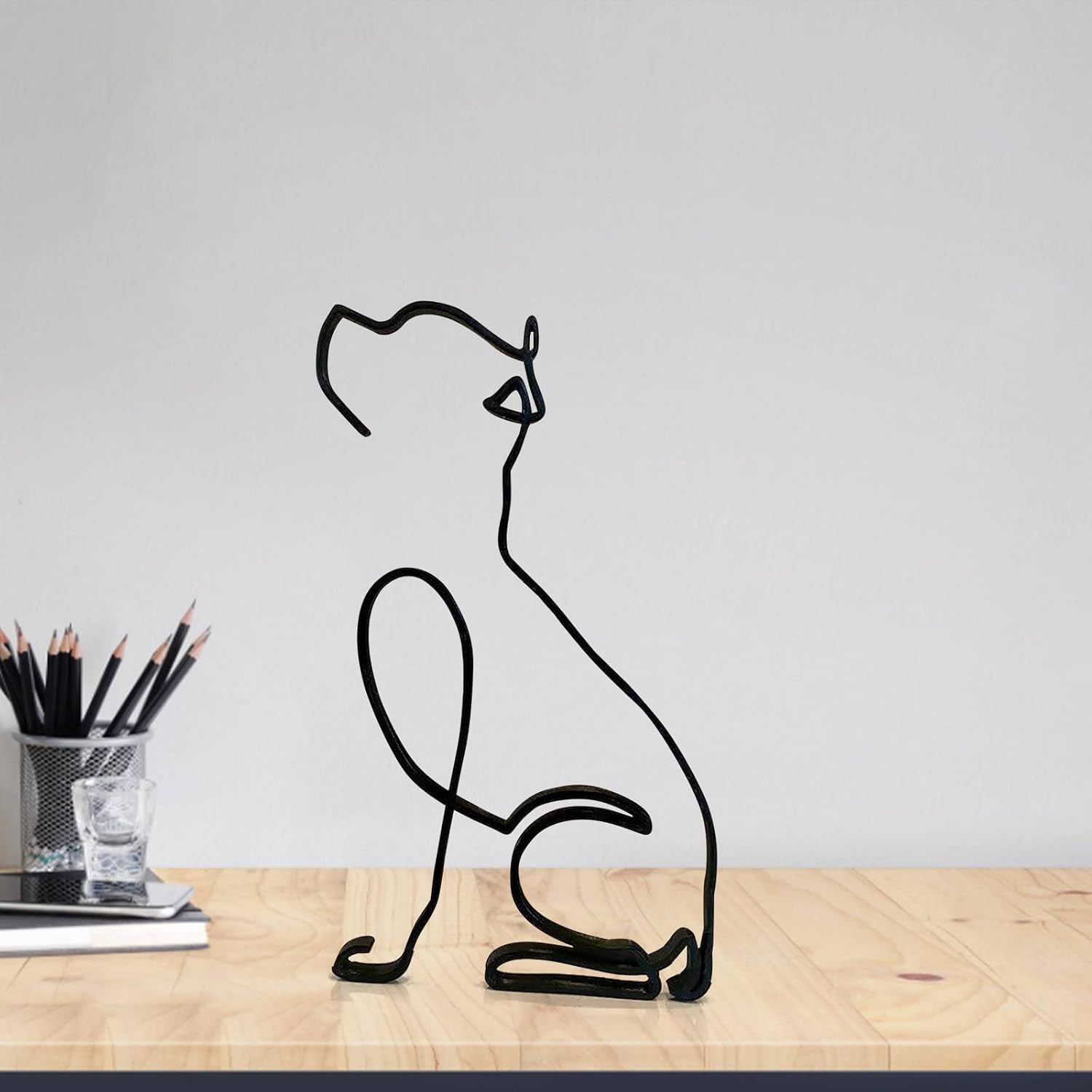 Nudsfuii Desk Statue Figurines Minimalist Dog Sculpture