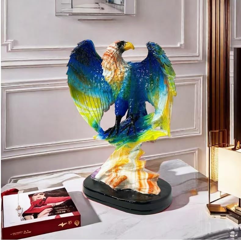 Rekeell Decorative Resin Eagle Statue Purple Blue 1