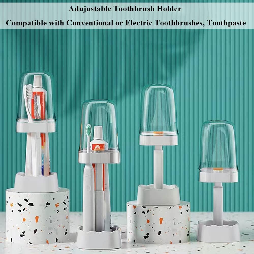 Oniapro 1 Piece Adjustable Toothbrush Holder with Cover 1