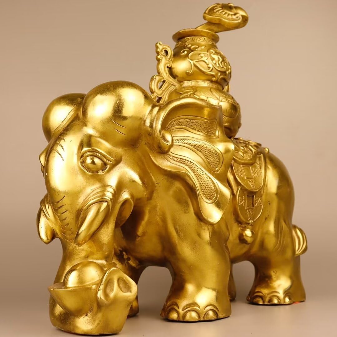 Julrybox Chinese Brass Elephant Ornament