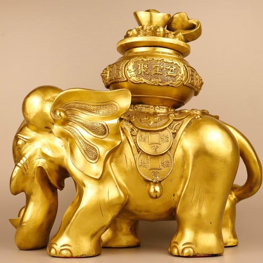 Julrybox Chinese Brass Elephant Ornament