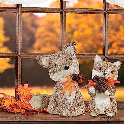 winemana Sisal Fox Fall Decor Set of 2