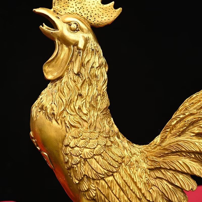 Julrybox Brass Chicken Feng Shui Statue Decor 1