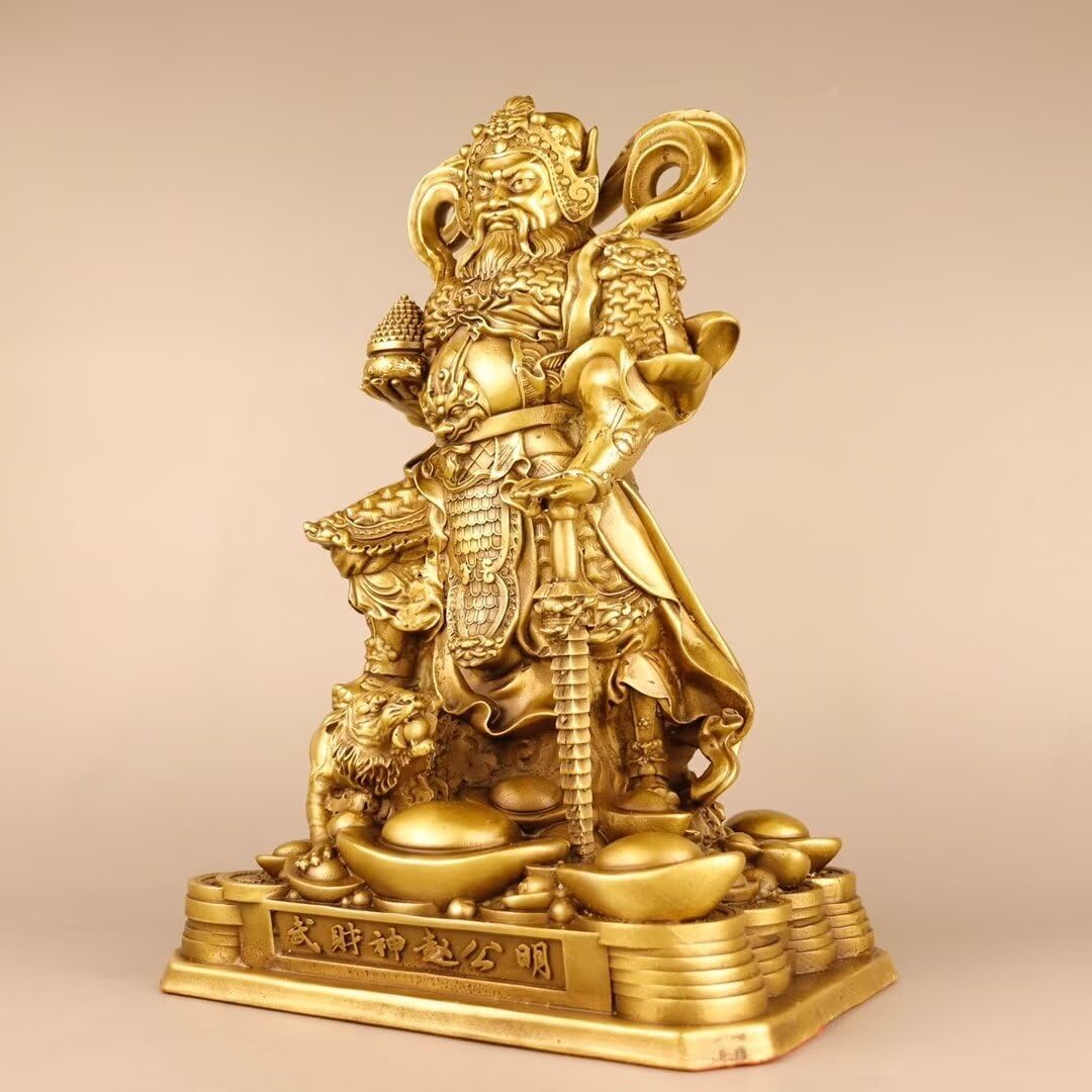 Julrybox God of Wealth Brass Statue Decor