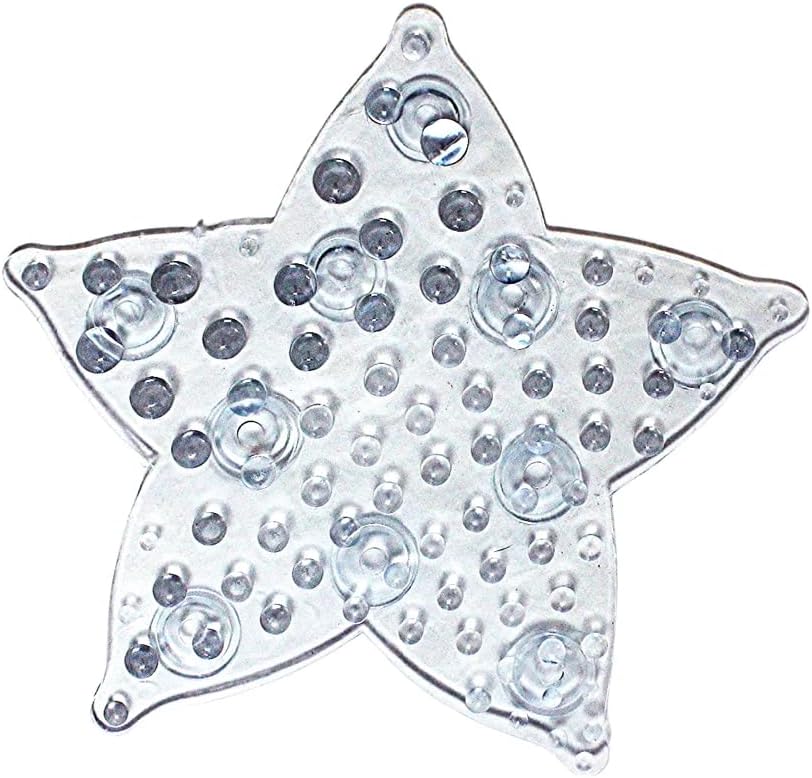 6-Pack Star-Shaped Non-Slip Bath Appliques - Clear 45 Suction Cup Stickers