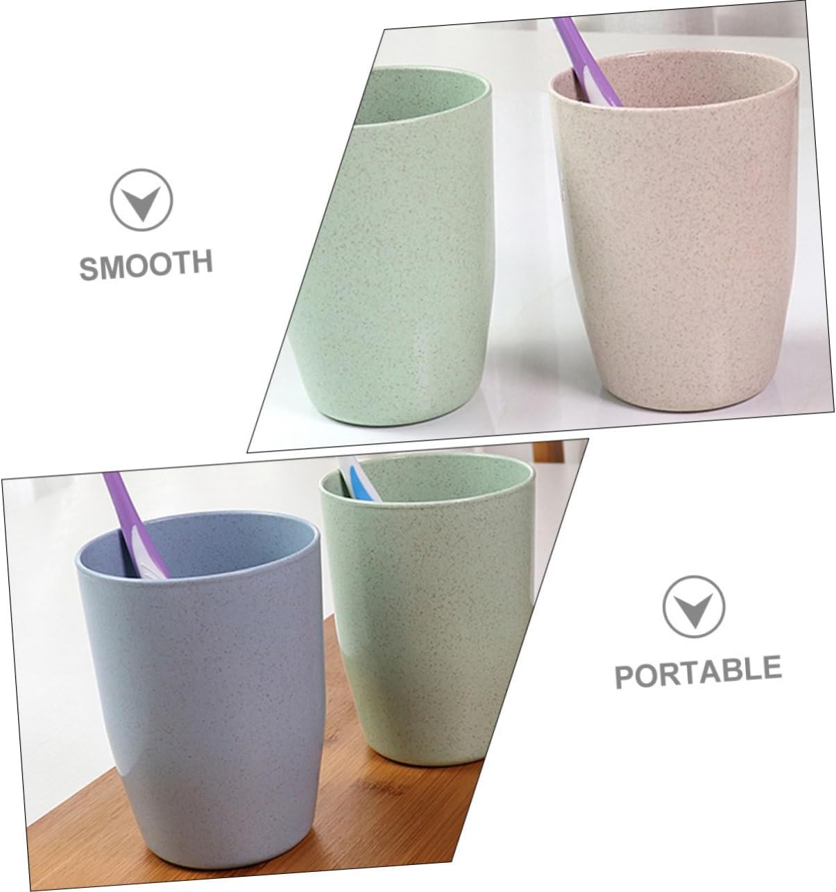 BRIGHTFUFU Wheat Straw Toothbrush Cup Holder for Bath