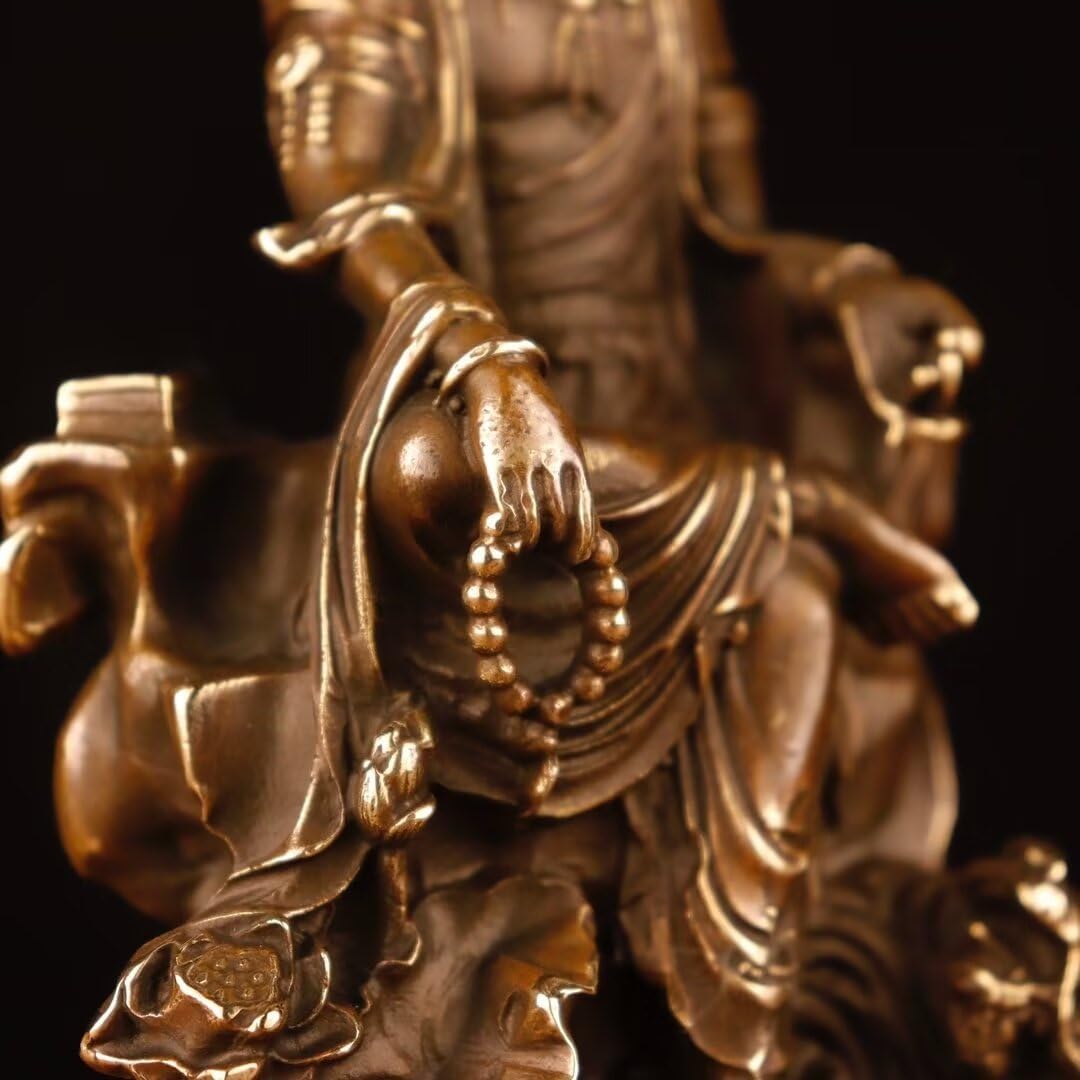 Chinese Brass Buddha Statue for Home Office Decor