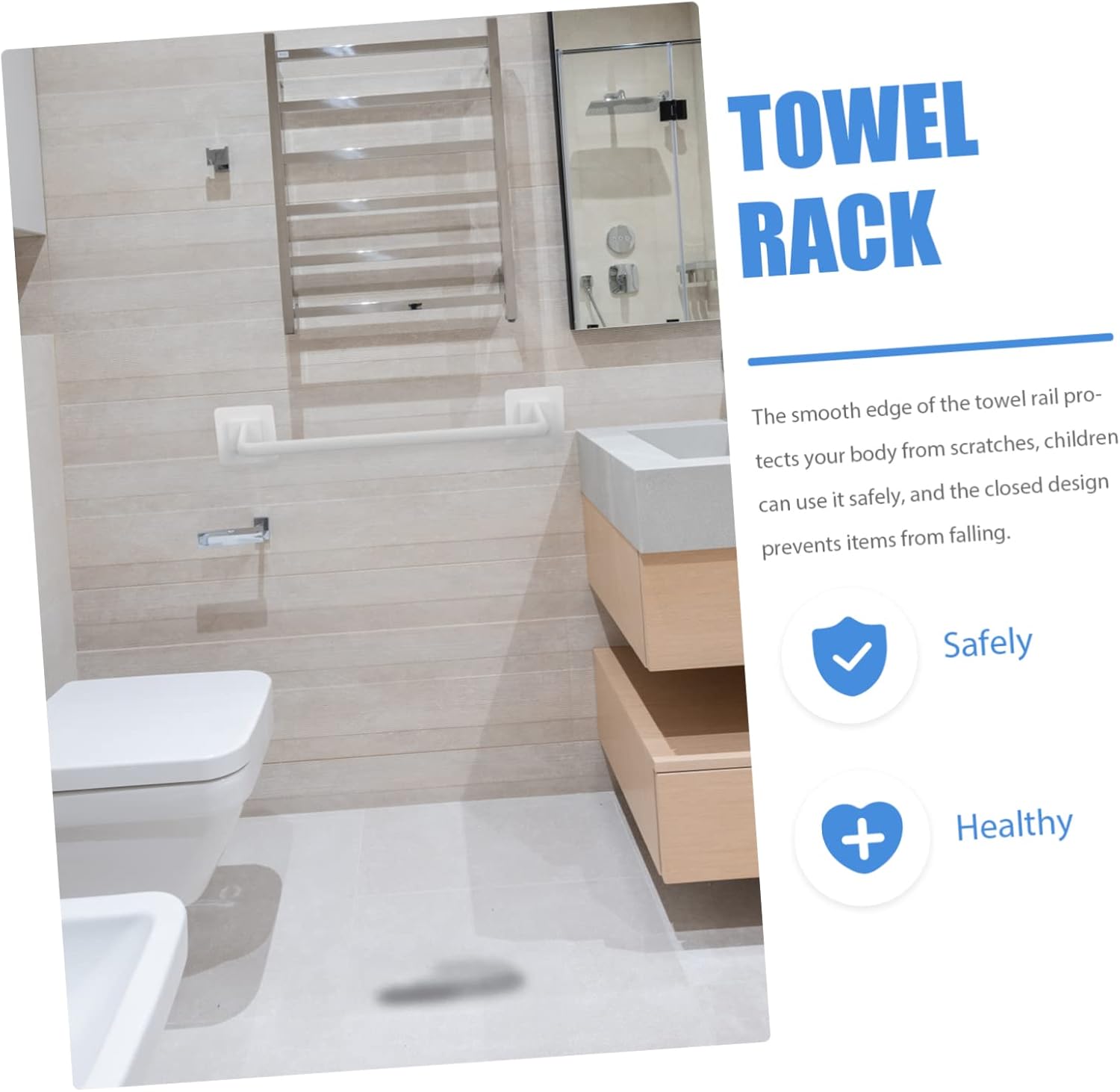 ASAKKURA 2Pcs Adhesive Towel Rack for Bathroom