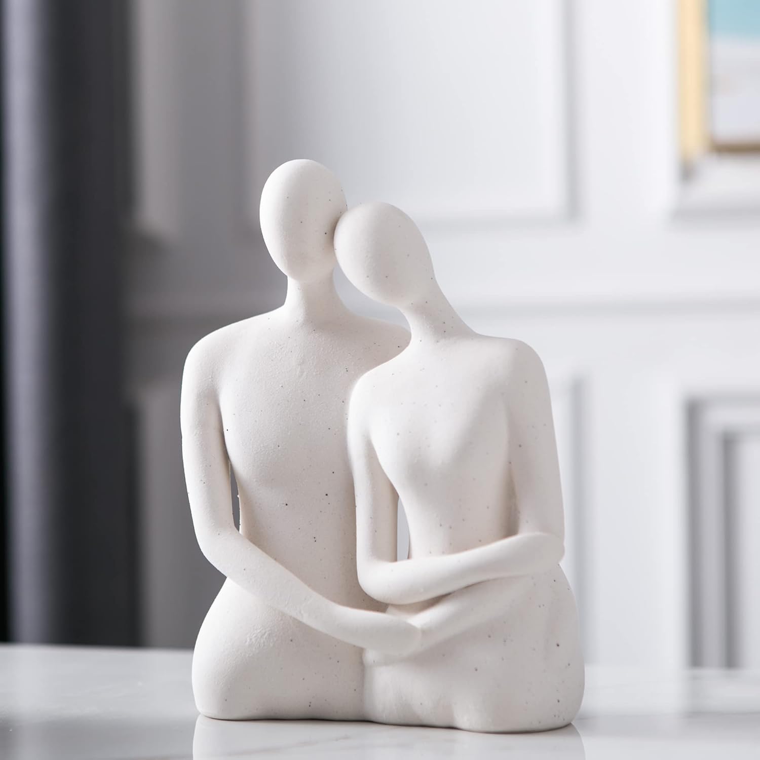 Modern Couple Figurines - Abstract Love Sculpture for Home Decor