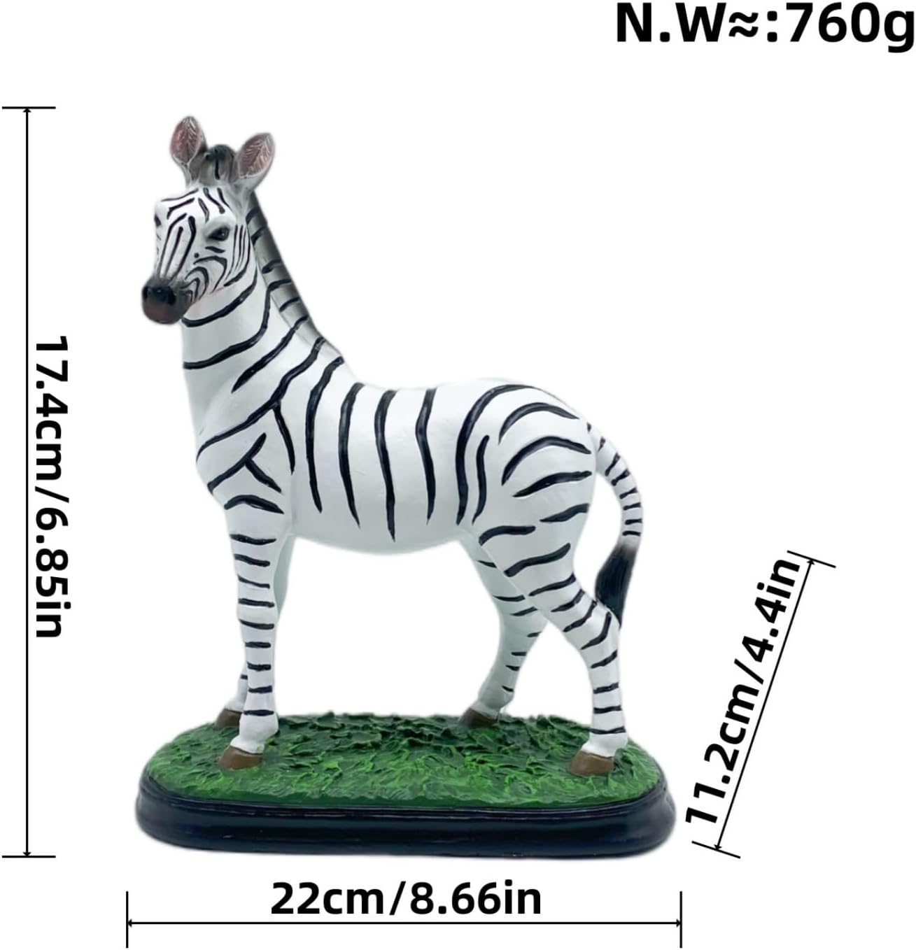 White Zebra Sculpture Collectible Decor Figurine