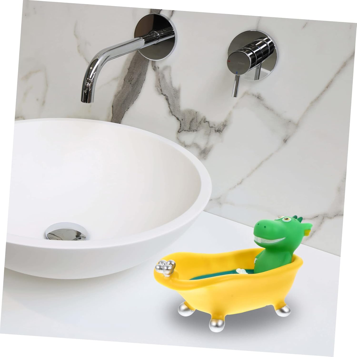 Amosfun Bathtub-Shaped Dinosaur Soap Storage Box