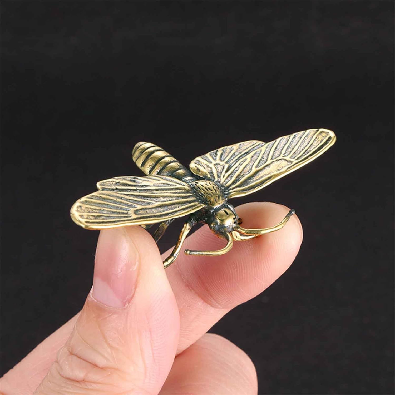 SnowOwl Brass Insect Figurines 3PC Gold Decorations