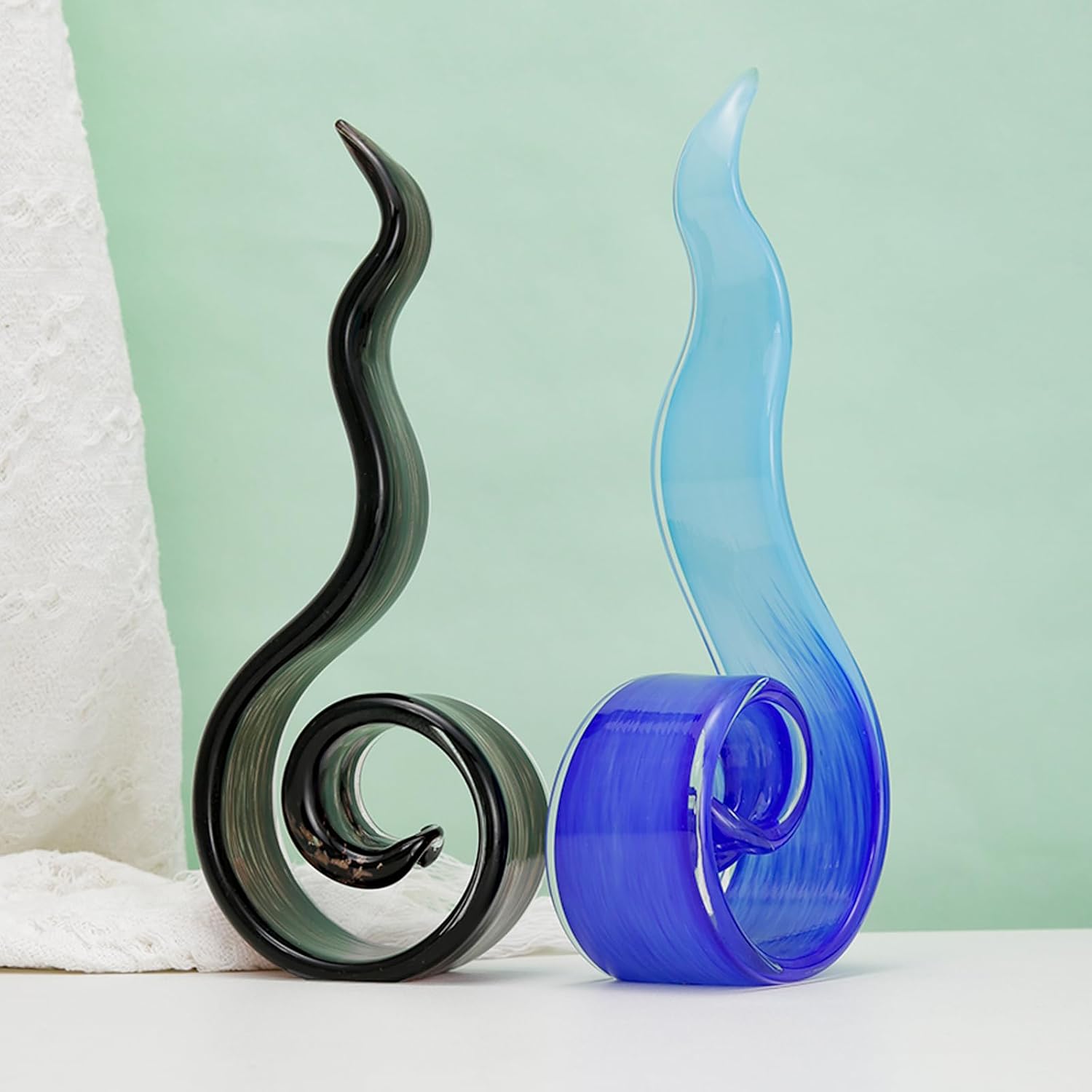 ORRFIDDY 115 Tall Glass Flame Sculpture Home Decor