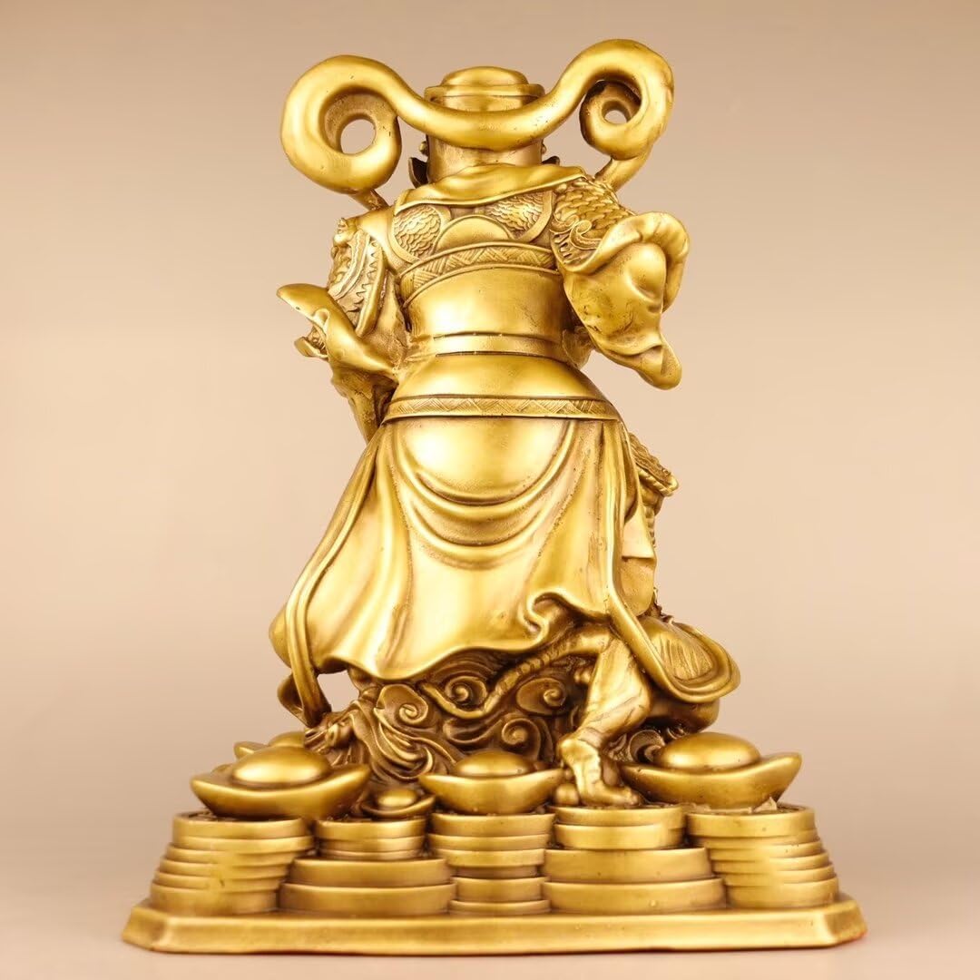 Julrybox God of Wealth Brass Statue Decor
