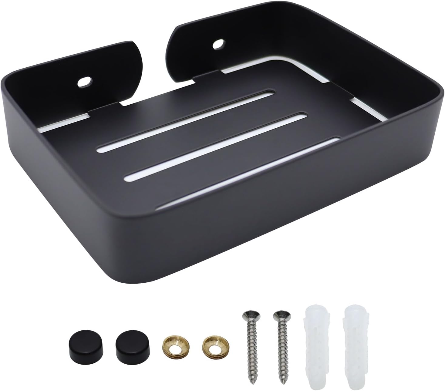 Stainless Steel Black Soap Dish Holder Wall Mount