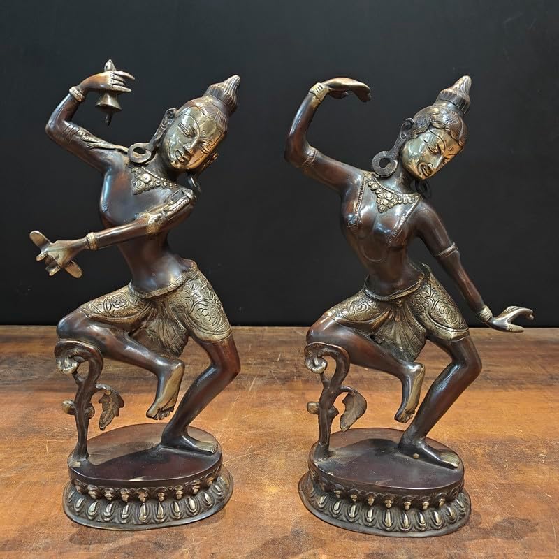 Statuestudio Brass Dancing Shiva Parvati 15 Inch
