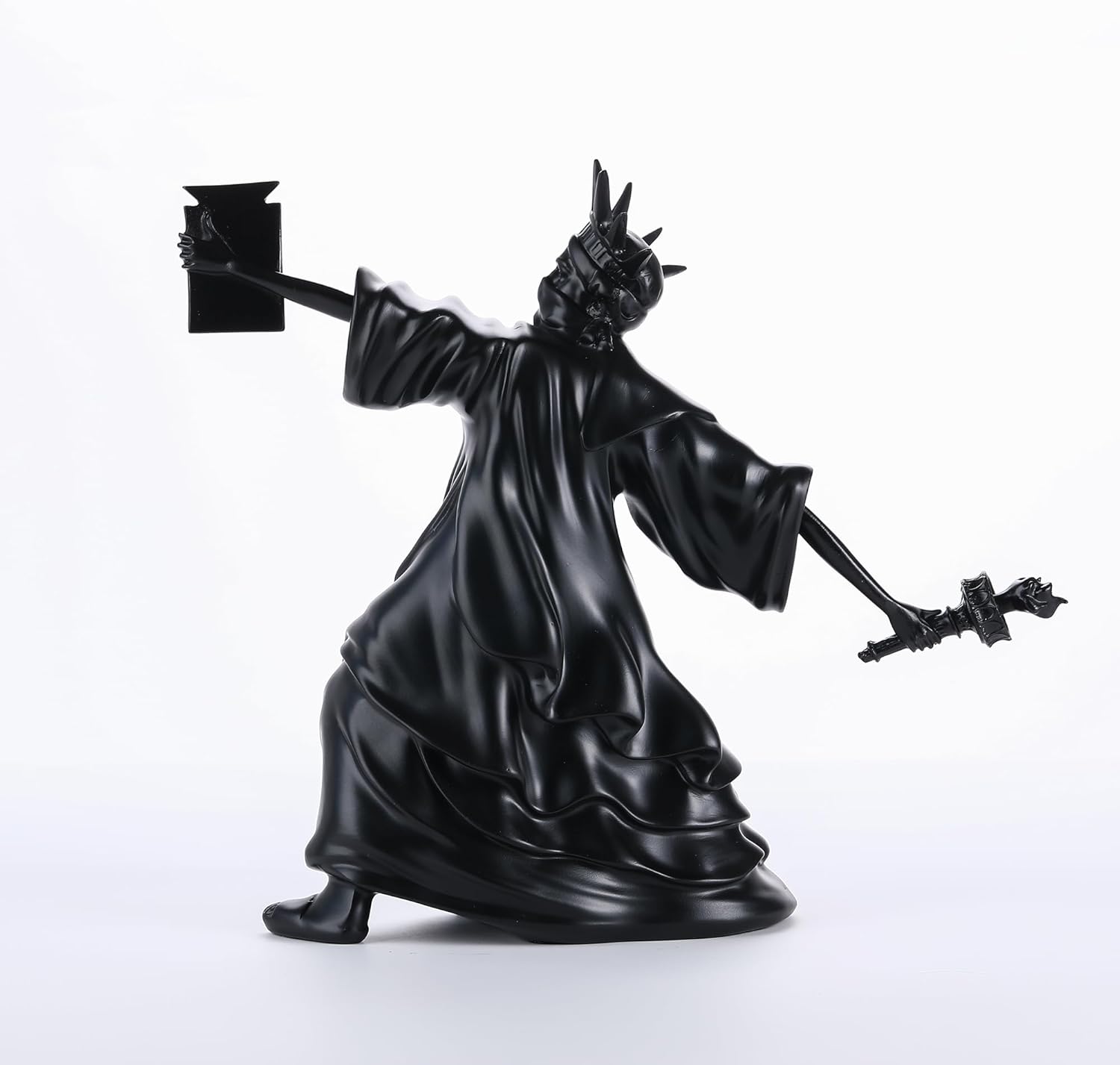 Creative Art Flame Girl Statue Home Decoration Black