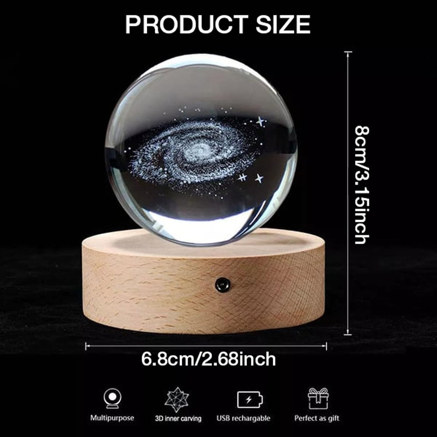 Nudsfuii Solar System Crystal Ball Sculpture Home Decor