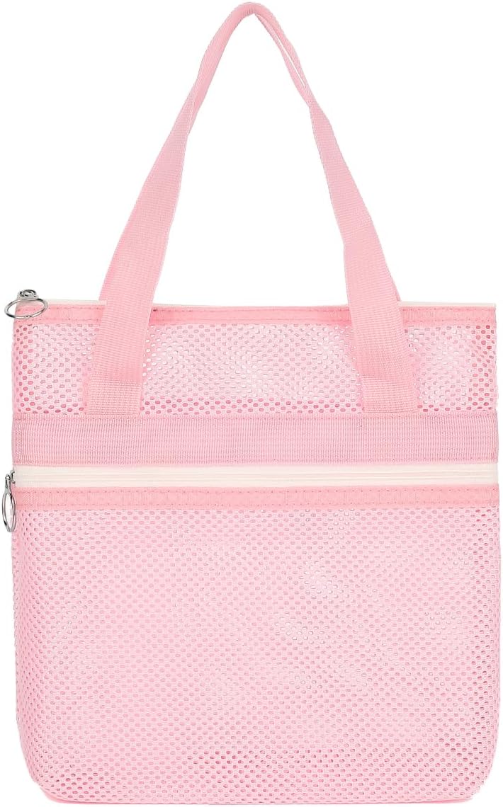 GYEUKHAM Mesh Shower Caddy Portable Toiletry Bag - Quick Drying and Organized Pink