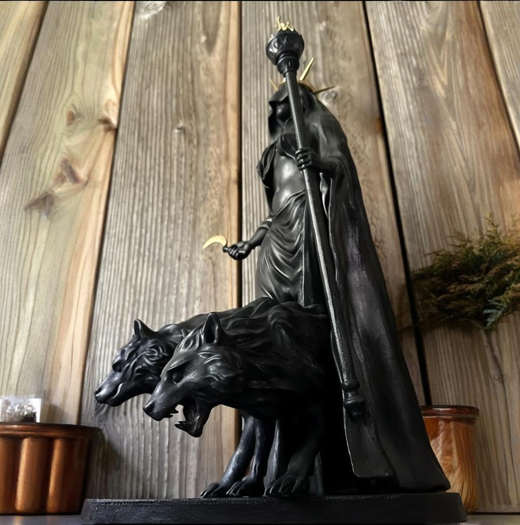 Hekate Niktipolos Statue - Greek Goddess with Magic Hounds