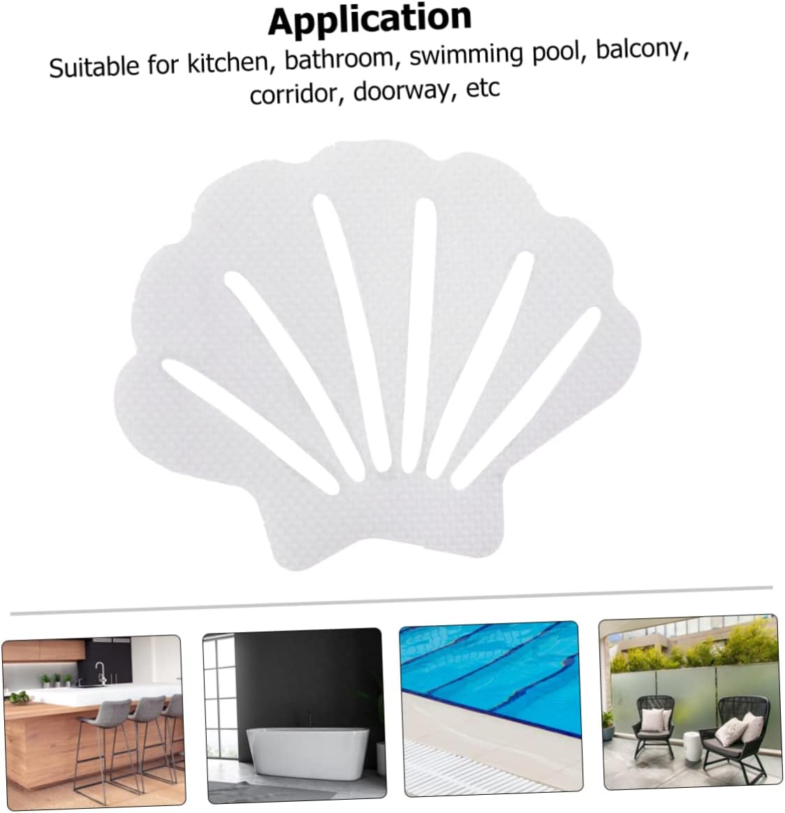 VOSAREA 12Pcs Shell Shape Safety Decals for Bathroom