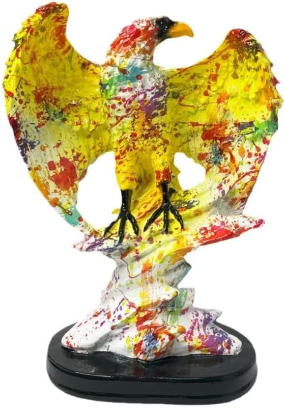 Purple Blue Resin Eagle Statue with Black Base
