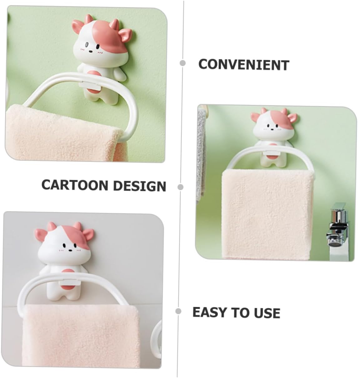Cabilock Cute Towel Holder Wall Mounted Bathroom Decor