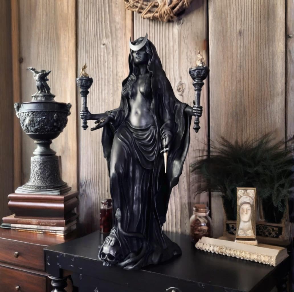 Hekate Niktipolos Statue - Greek Goddess with Magic Hounds