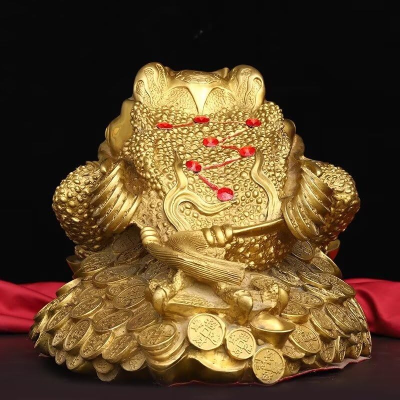 Brass Toad Feng Shui Decor Lucky Money Frog Figurine