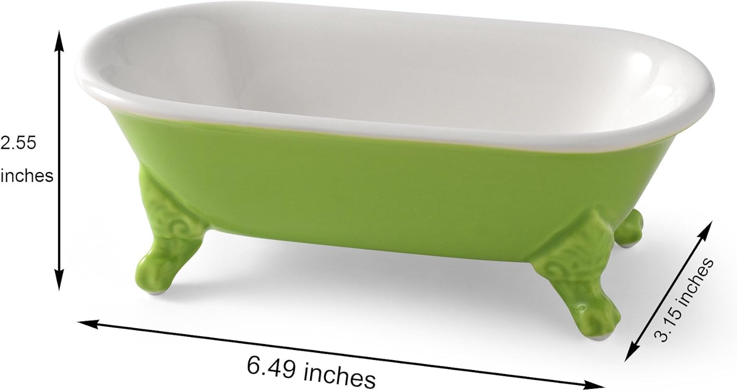65 Inch Ceramic Soap Dish with 3 Drain Holes