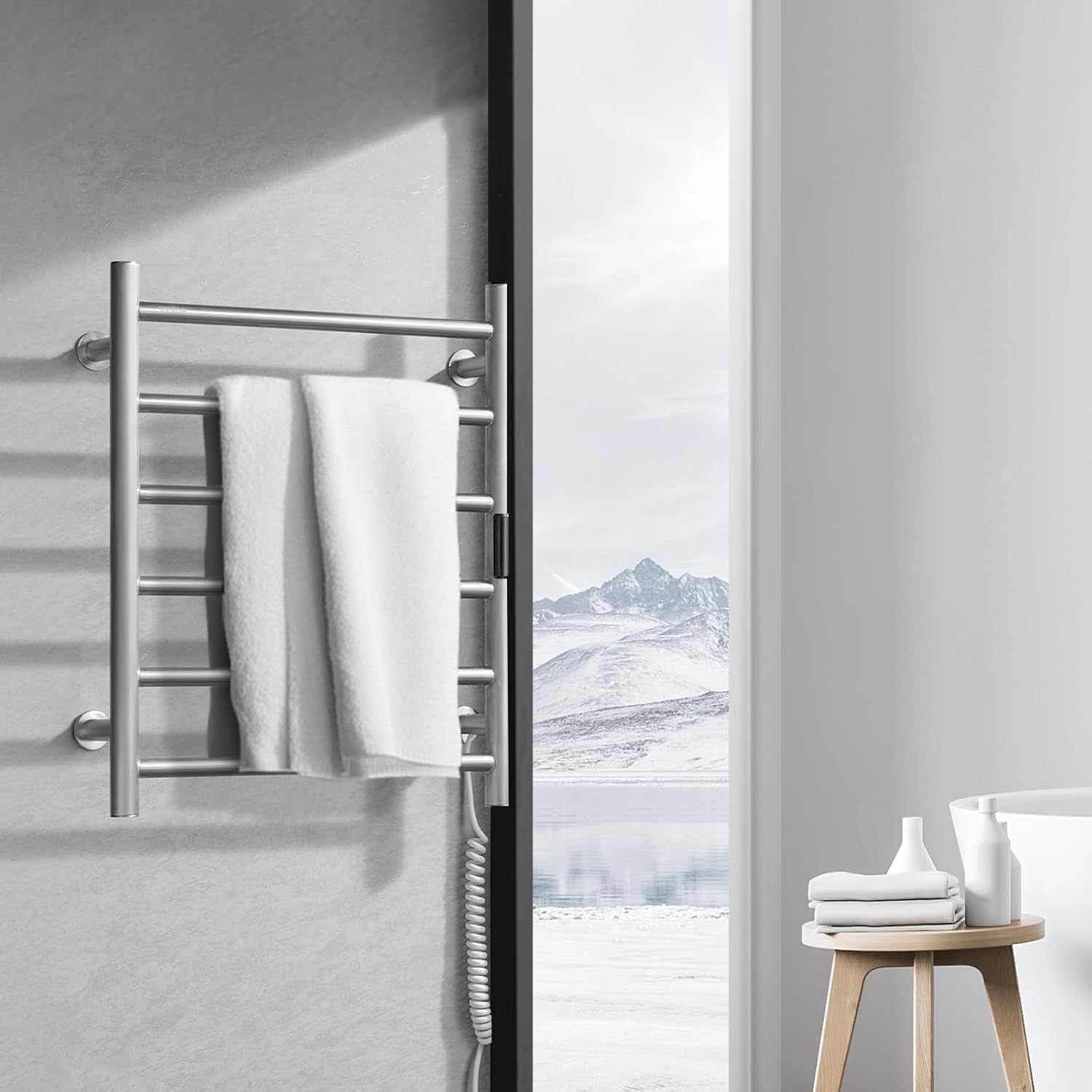 VEVOR 6 Bars Towel Warmer Rack with Timer