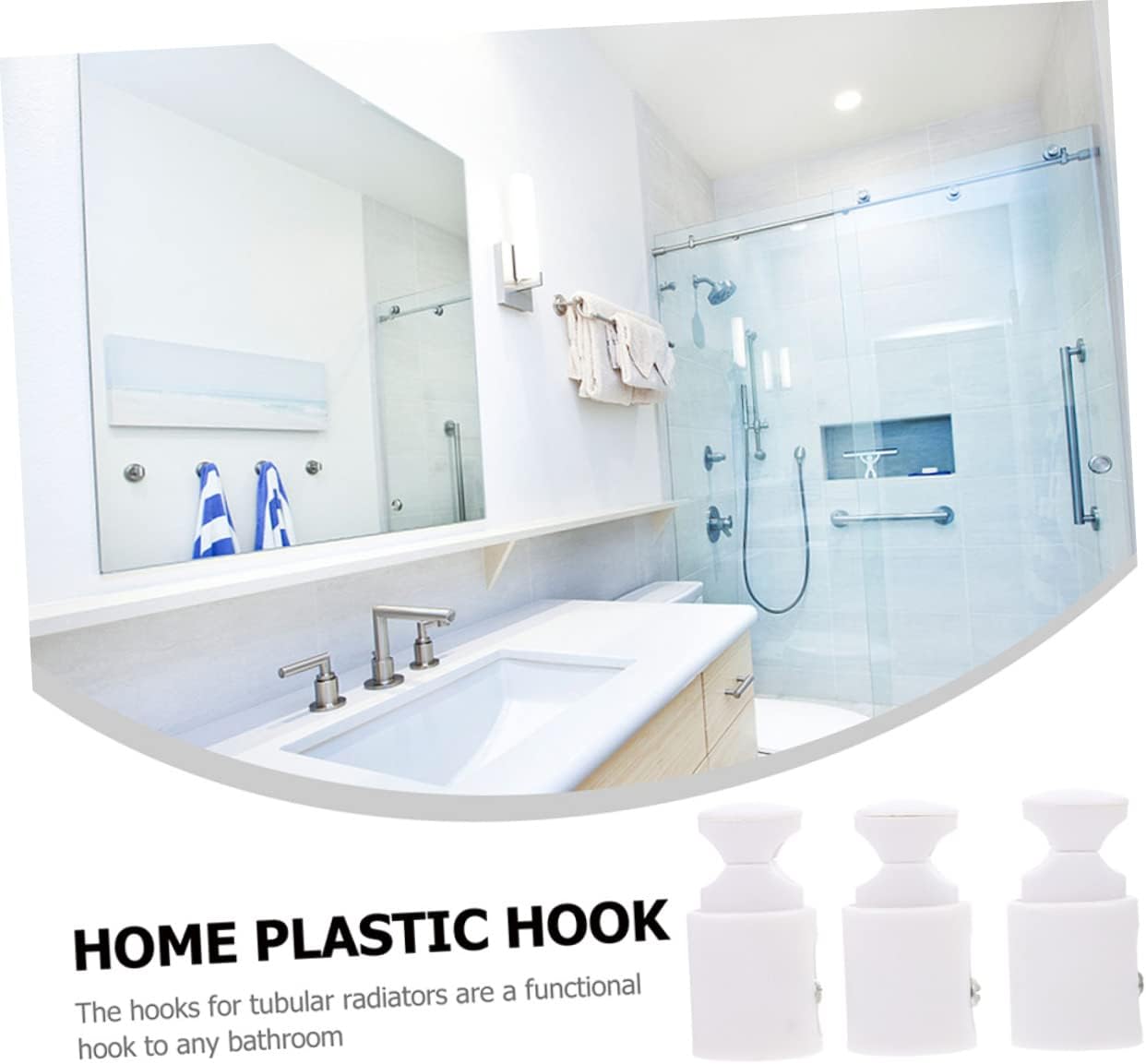 Garneck 3pcs Hard Plastic Radiator Hooks Towel Holders