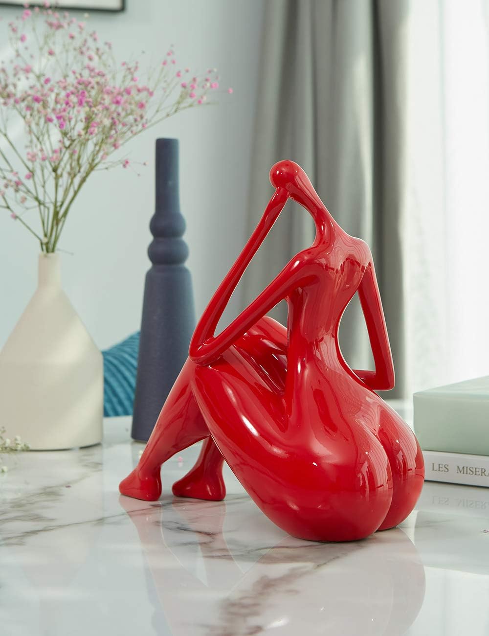 HAUCOZE 11 Inch Lady Sculpture Decor Modern Art Figurine 1