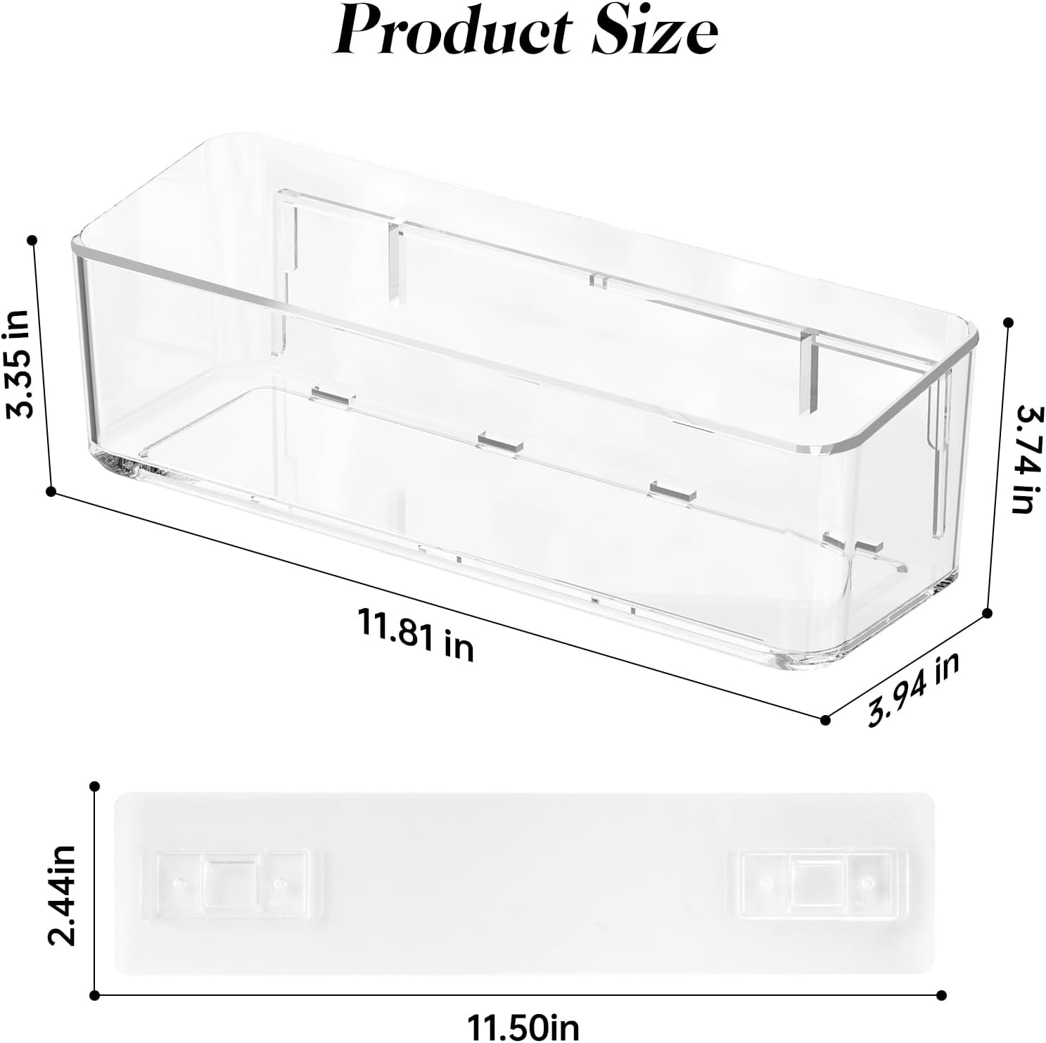 PAVSTINE 2 Pcs Clear Shower Shelf Organizer